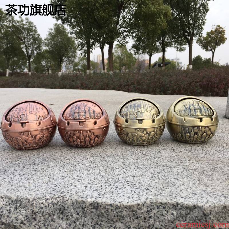 Europe type ashtray creative ashtray with cover the ball wind restoring ancient ways the ashtray private sitting room tea table