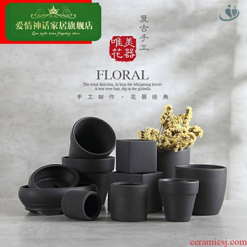 Asparagus pot landscape flower pot black red TaoBai air as the made of baked clay basin of fleshy red pot violet arenaceous basin of orchids