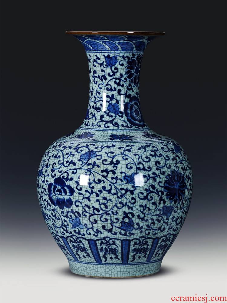 Jingdezhen ceramics hand - made archaize kilns were sitting room ground restoring ancient ways of blue and white porcelain vase large furnishing articles ornaments