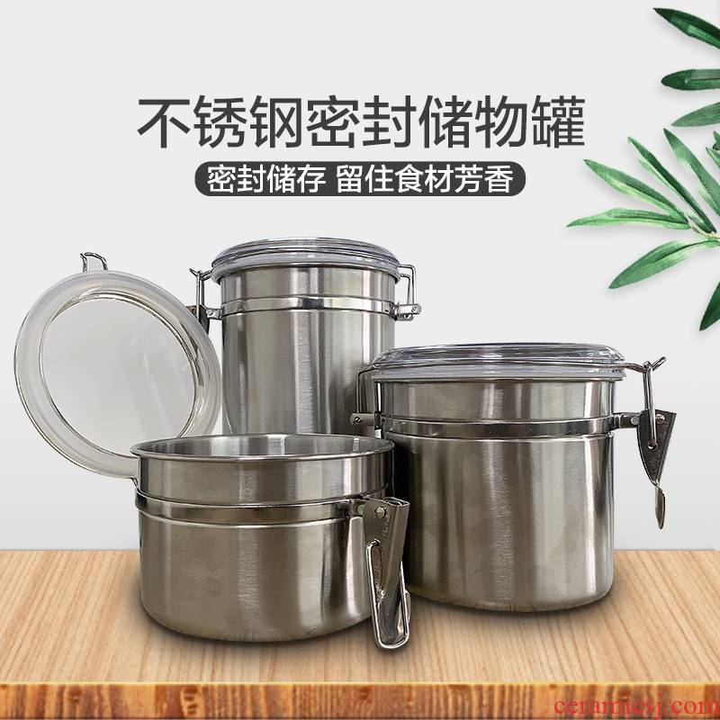 Scene filled with thick stainless steel sealed storage tank health caddy fixings moisture preservation tank candy powder coffee beans