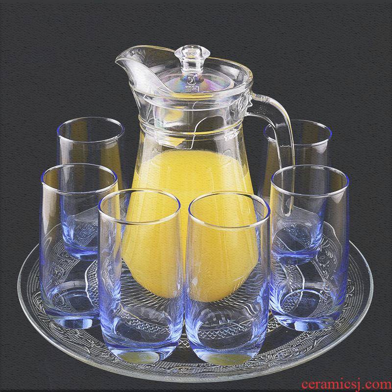 Transparent glass cup cold water suit milk cup of fruit juice cup heat - resistant glass tea cup creative home