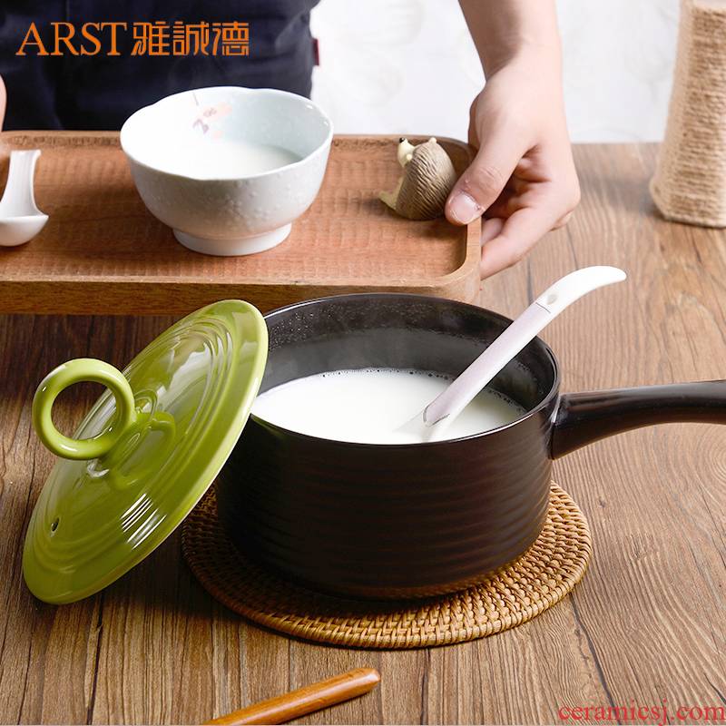 Ya cheng DE ceramic milk pan, 1 L/1.5 L household mini consisting of hot milk cooked porridge cooked noodles boiler flame to hold to high temperature