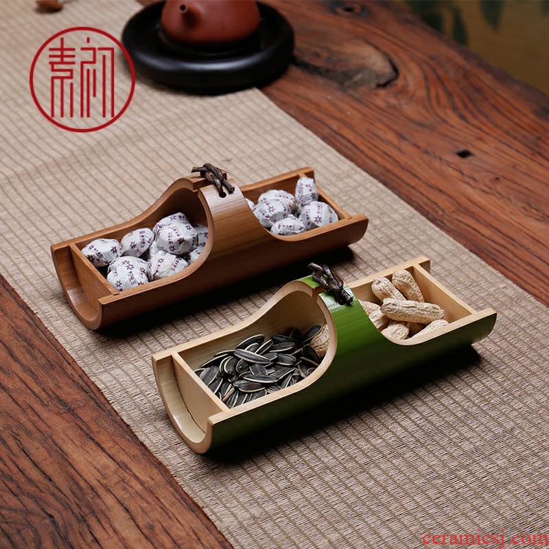 Element in the early tea tray household dry fruit tray seeds disc creative snack plate sitting room of Chinese style tea zen I and contracted