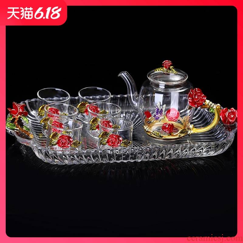 Hold to guest comfortable creative colored enamel hand - made sample tea cup kongfu tea cup of heat - resistant lead - free master cup small cups of tea