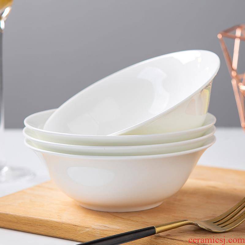 Japanese household pull rainbow such use large soup bowl eat bowl mercifully rainbow such use ceramic tableware malatang white hat to bowl bowl