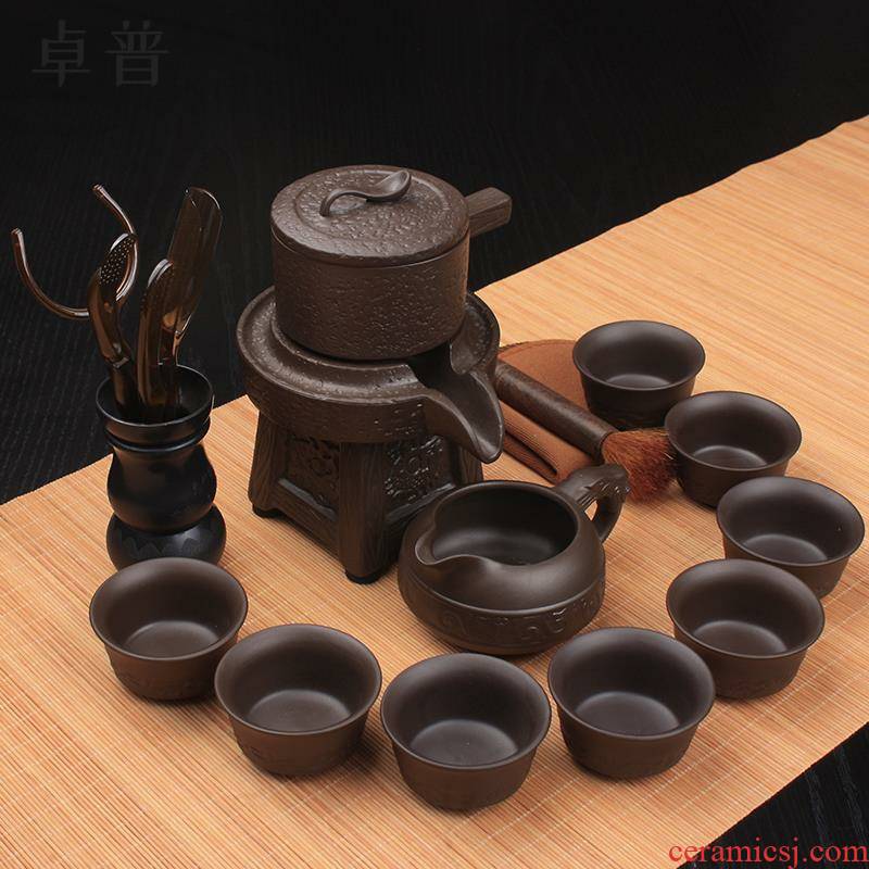 Tea with violet arenaceous semi automatic kung fu Tea set the teapot teacup lazy household making Tea with Tea ware