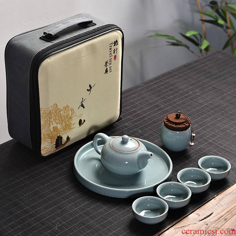 Travel is suing small tea set suit portable car kung fu tea set vehicular Travel tea set a complete set of wild tea
