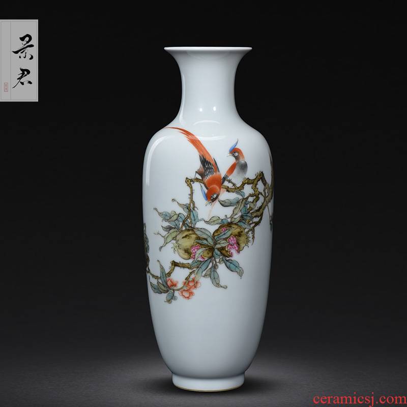 Jingdezhen hand - made wooden stick bottle master porcelain vase furnishing articles ceramic sitting room decoration as ceramic flower vases