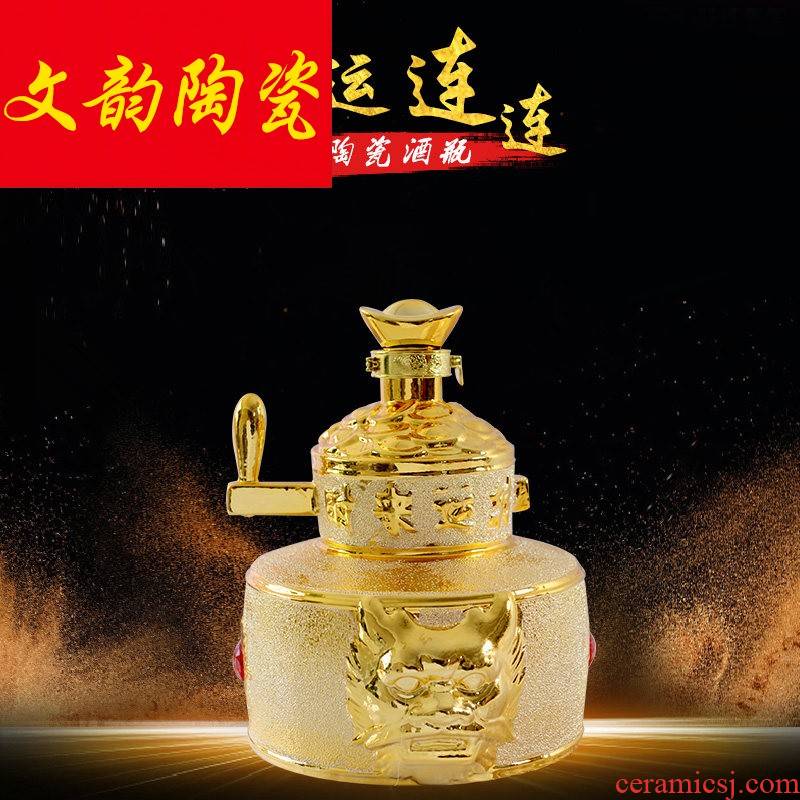 Gold - plated ceramic terms empty wine bottle 5 jins of liquor jar 5 jins of the loaded containers to collect the empty wine bottle wine bottle