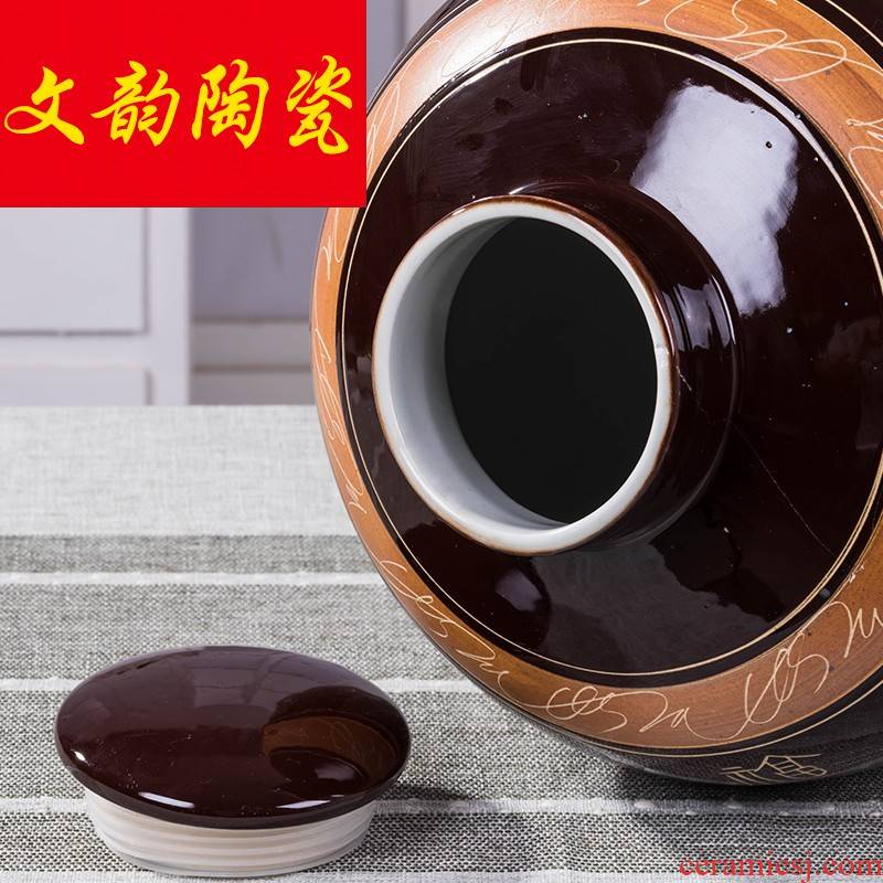 Jingdezhen ceramic jars with cover sealing water mercifully wine jars hip flask household hotel with how it