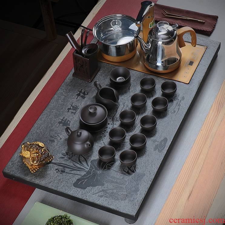 True sheng sharply stone tea tray was set automatic four unity tea tray of a complete set of kung fu tea tea tea of a complete set of sea