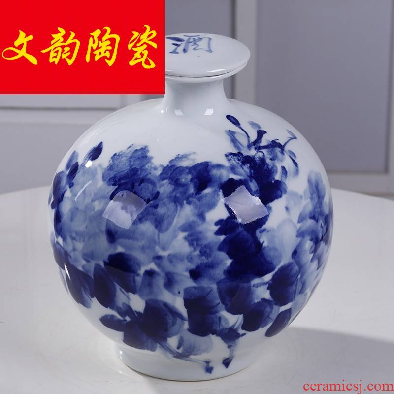 Under the blue and white glaze of jingdezhen ceramic jar 5/10 jins home wine liquor jar of wine bottle seal