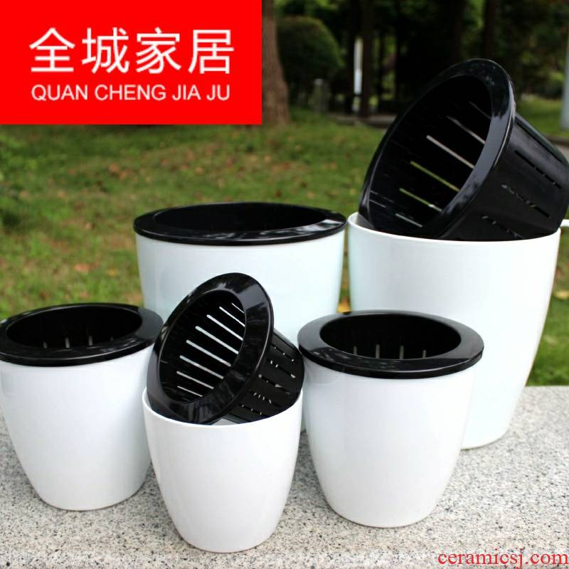 Automatic suction lazy basin of water ridging from other flowerpot more meat water imitation ceramic flower pot from plastic flower POTS