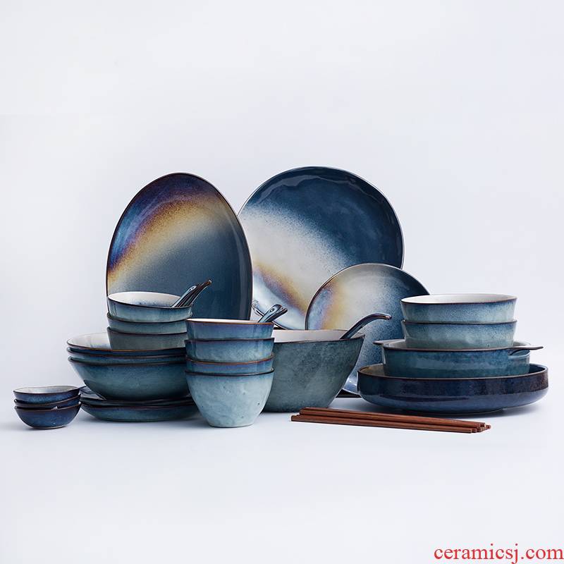 Ceramic tableware suit ins web celebrity tableware move northern dishes dishes wedding gift sets