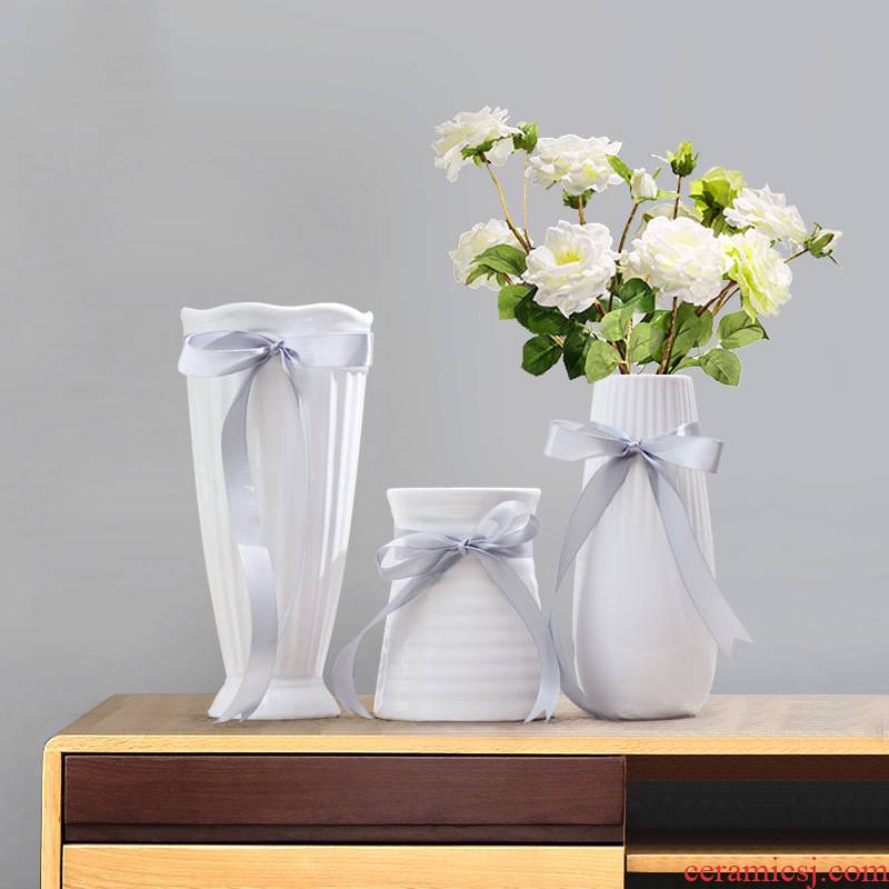 Vase furnishing articles dried flower arranging flowers home sitting room adornment mini hydroponic lucky bamboo ceramic vases, small and pure and fresh