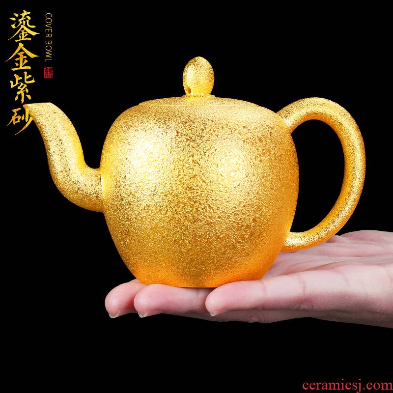 Artisan fairy gold it single pot of belt filter all hand home run of mine ore large purple clay teapot with tea