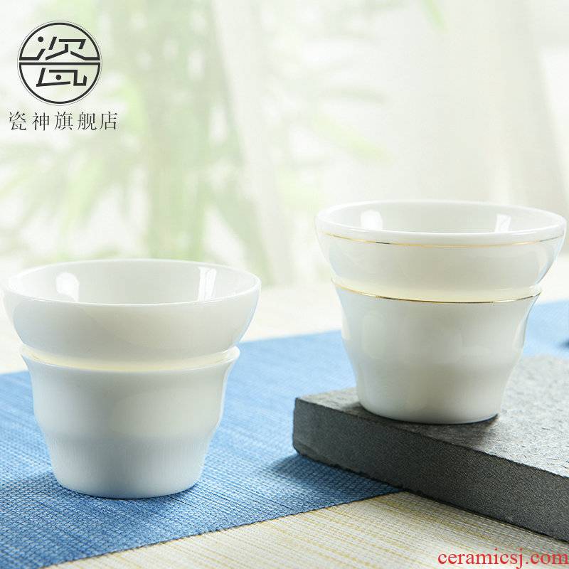 Dehua porcelain god built white jade porcelain) kung fu tea accessories make tea strainer ceramic tea set tea filters