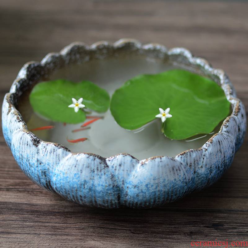 The Leaf of lotus bud indoor aquatic good keep everblooming located brought basin hydroponic flower pot ceramic package mail