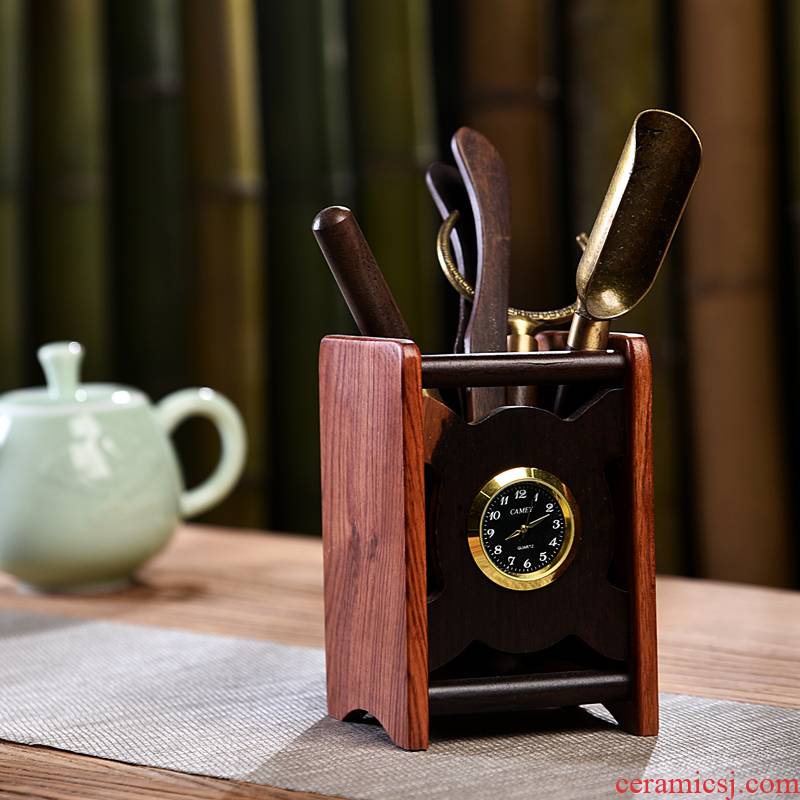 Ebony wood tea six gentleman 's suit kung fu tea accessories of brush ChaGa tea knife 6 gentleman furnishing articles