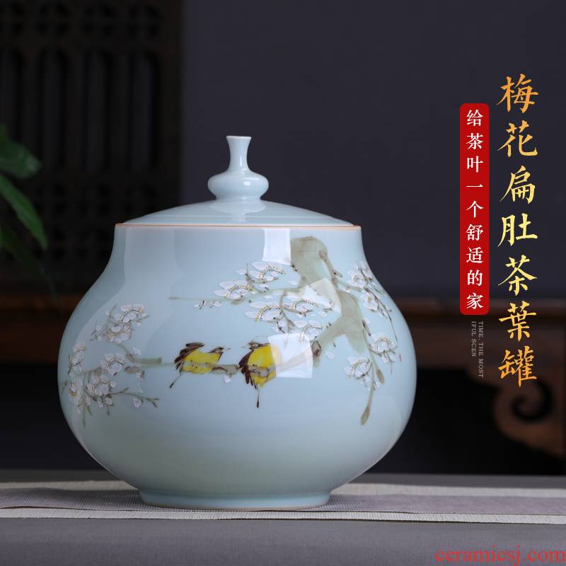 2 jins of jingdezhen ceramics three catties huai pu 'er tea pot seal pot large household who spinosa storage tanks