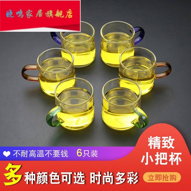 Glass cup with small cup put six kung fu tea sets, heat - resistant household mini thickening masters cup