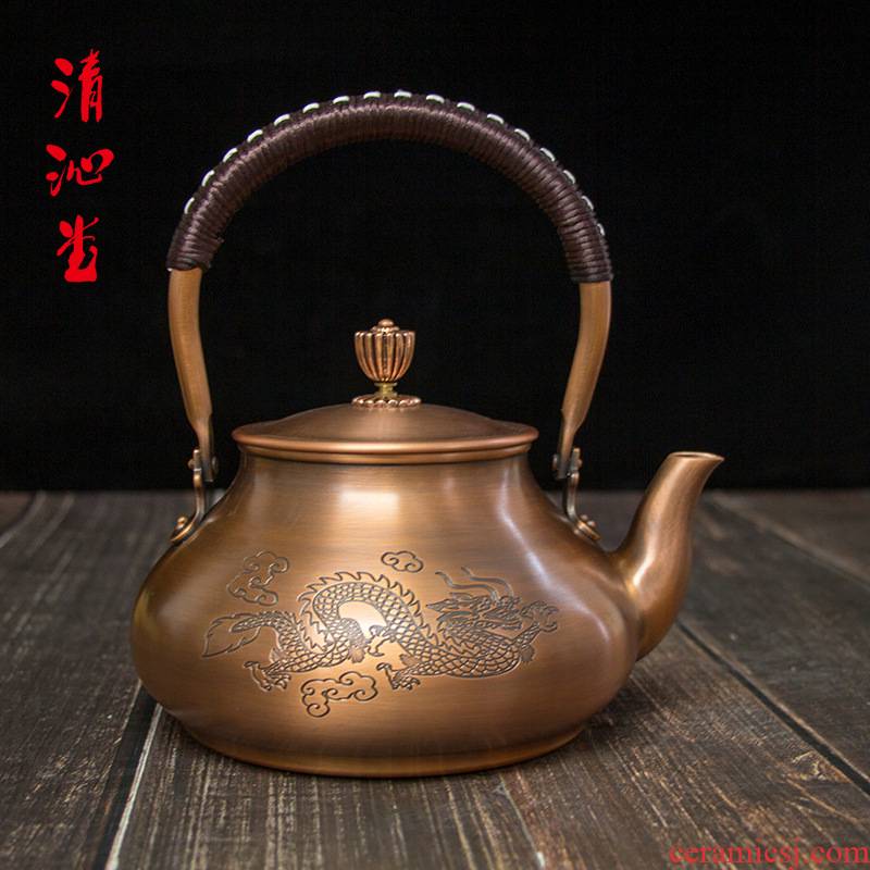 Four - walled yard authentic antique teapot copper teapot uncoated high - grade gift boxes teapot tea boiled water