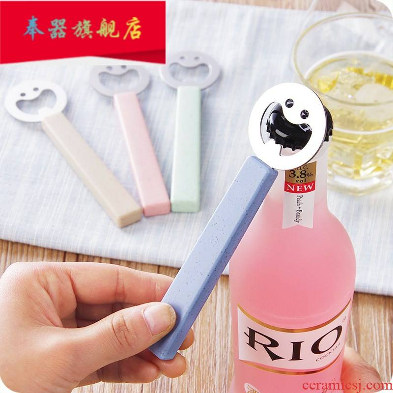 Stainless steel face beer bottle opener and implement creative drinks wine screw driver beer bottle wine bottle opener to open