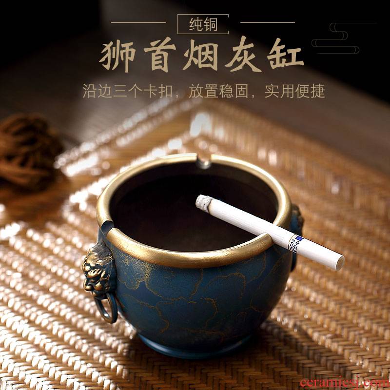 Morning high pure copper large creative ashtray Chinese style restoring ancient ways in hot hot cylinder cylinder palace tea waste water tank