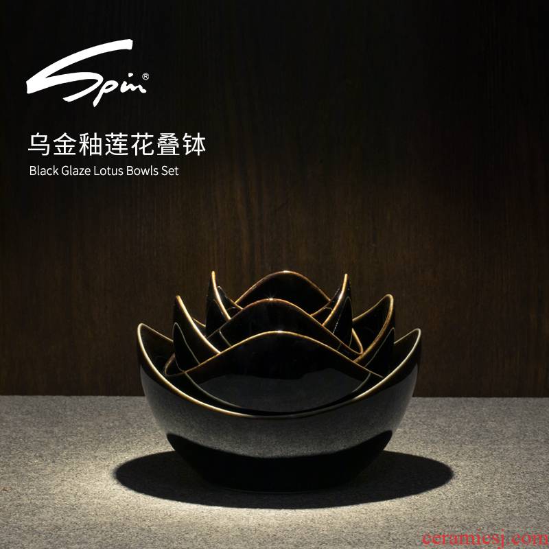 Spin sharply glaze fruit bowl lotus fruit platter creative modern ceramic bowl sitting room tea table boreal Europe style