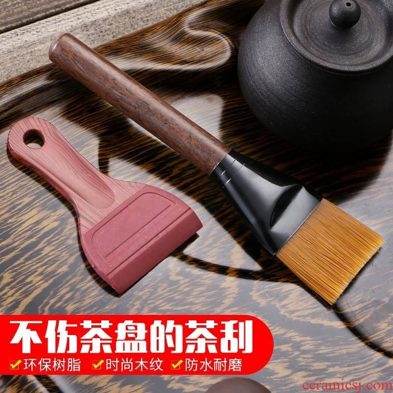 Single tea tea tray silicone brush device clean wipers scraper cleaning tealeaf tea accessories tea tray cleaning brush works