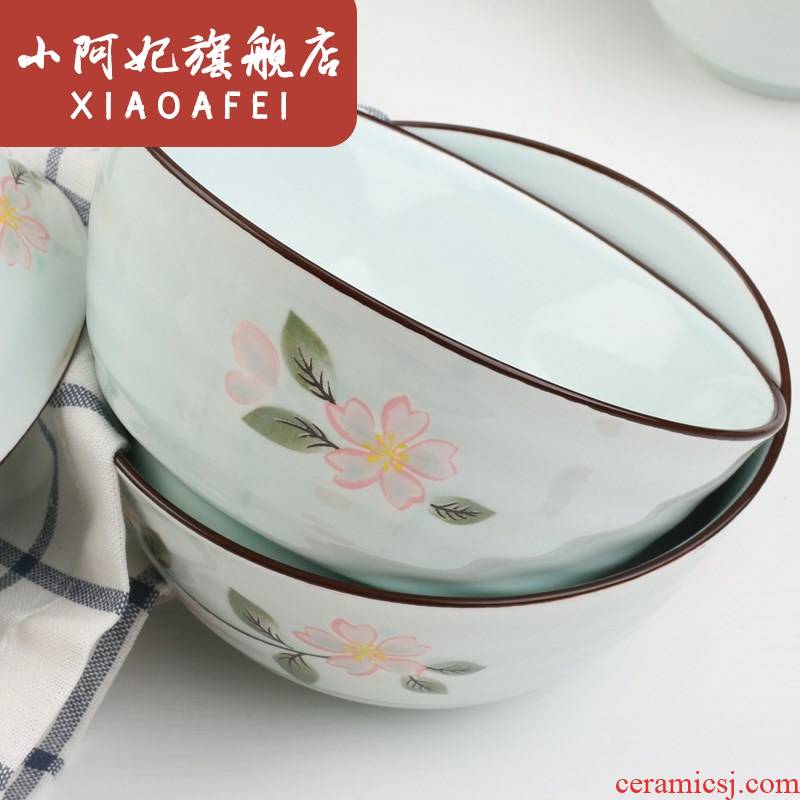 Jingdezhen ceramic dishes home 0 soup plate combination the 5 inch suit to use Japanese soup bowl rainbow such as bowl meal.