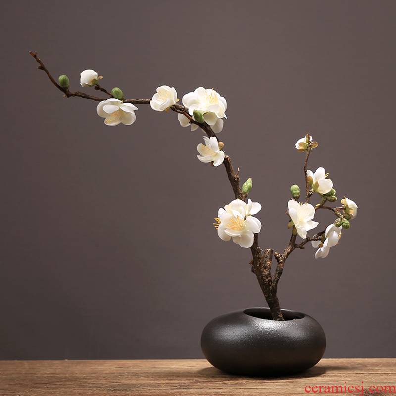 Chinese creative ceramic vase furnishing articles living room table simulation name plum flower arranging household soft adornment zen suit