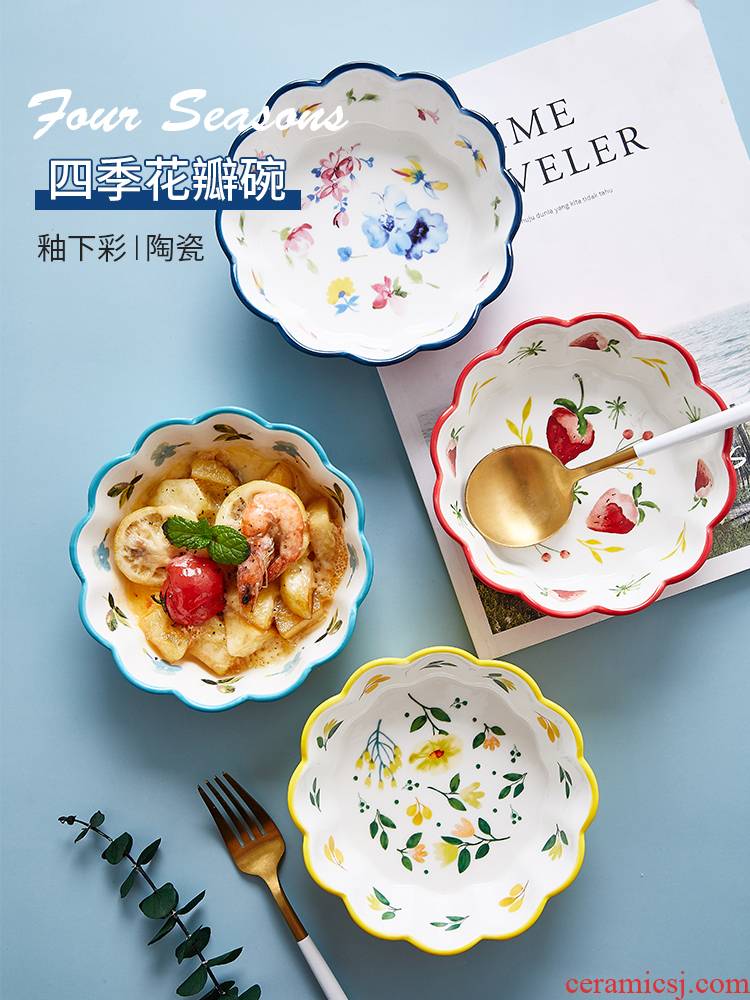 Japanese ceramics tableware, lovely fruit salad bowl ins bowl of creative web celebrity rainbow such as bowl seasons jobs household individuality
