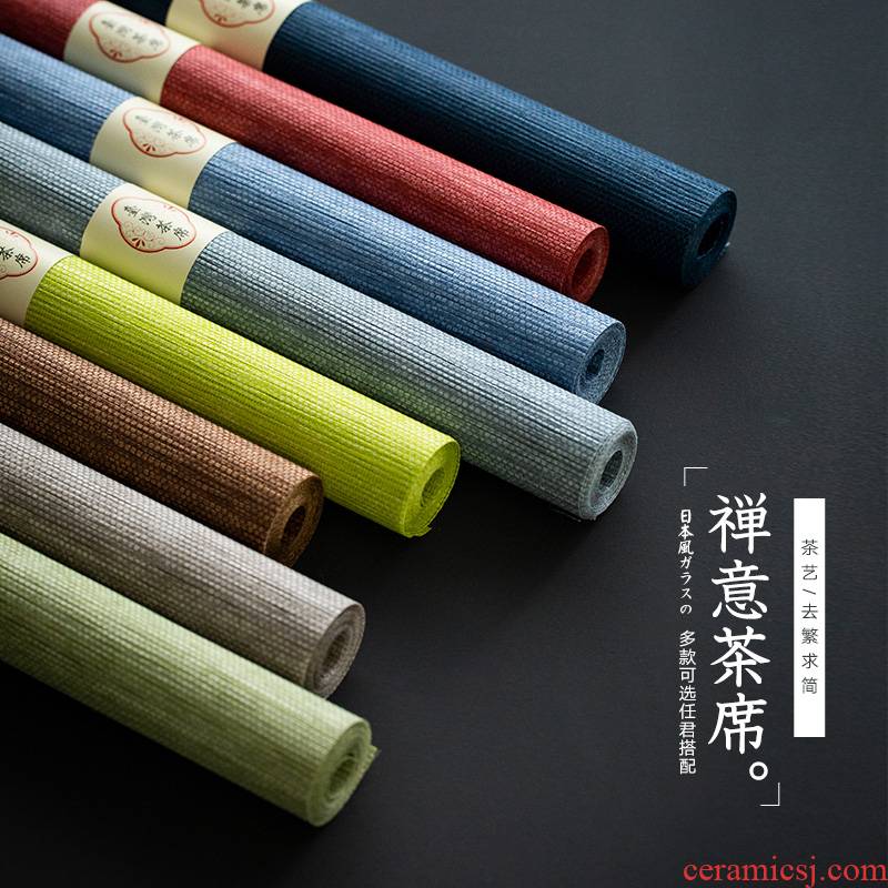 Japanese tea fiber mat waterproof table flag tea zen tea table cloth household tea table mat kung fu tea accessories