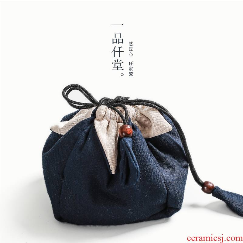 Yipin thousand hall the sack of tow tea portable receive a sheet and a pot of a crack cup travel bag
