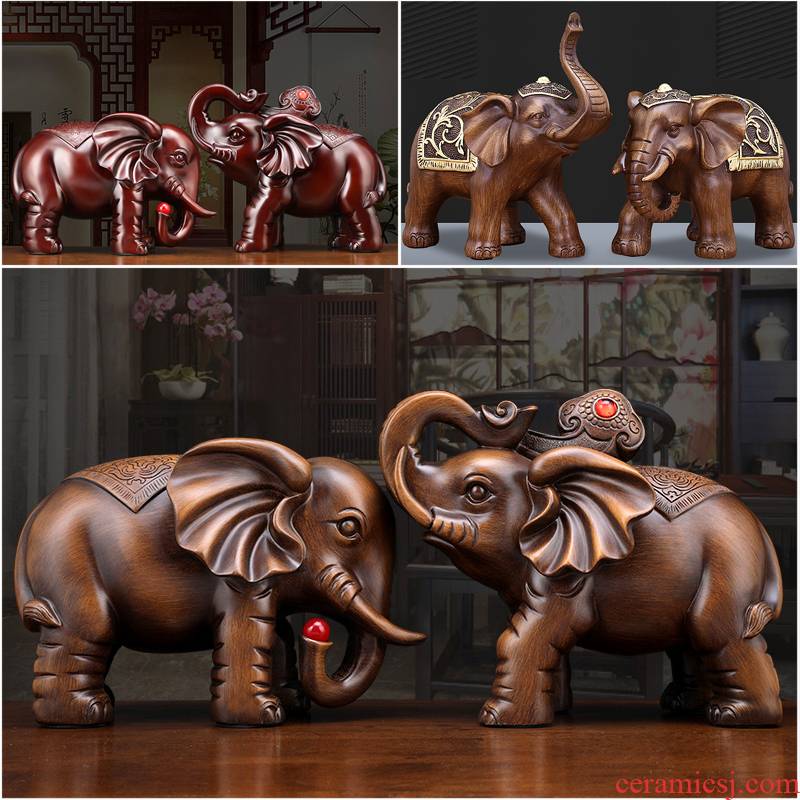 Resin elephant furnishing articles a lucky town curtilage sitting room and teahouse rich ancient frame wine trinkets, new Chinese style decoration