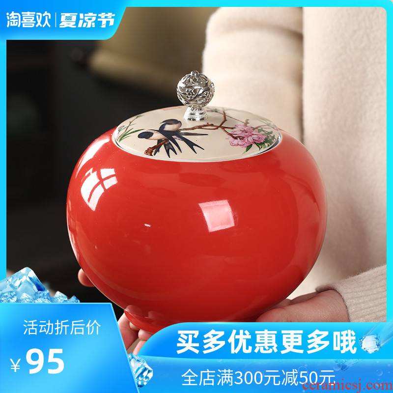 The Crown chang caddy fixings ceramic high - grade seal tank household size a jin pu 'er tea product storage tanks