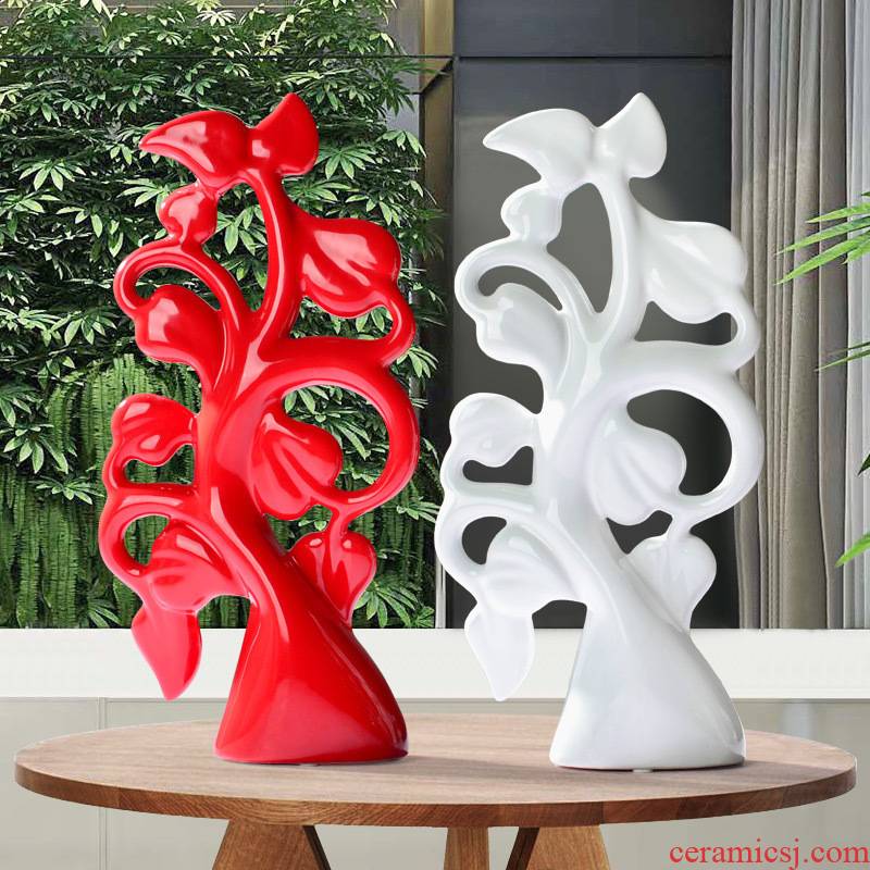 Modern creative European furnishing articles sitting room porch wine rack bedroom ceramic decoration Chinese catalpa tree opening gifts furnishing articles