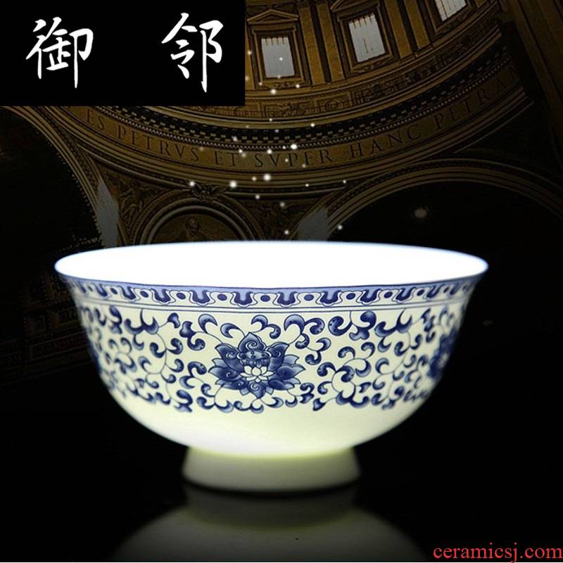 Propagated jingdezhen ceramic bowls of glair blue and white ipads plate suit household tableware suit gift porcelain