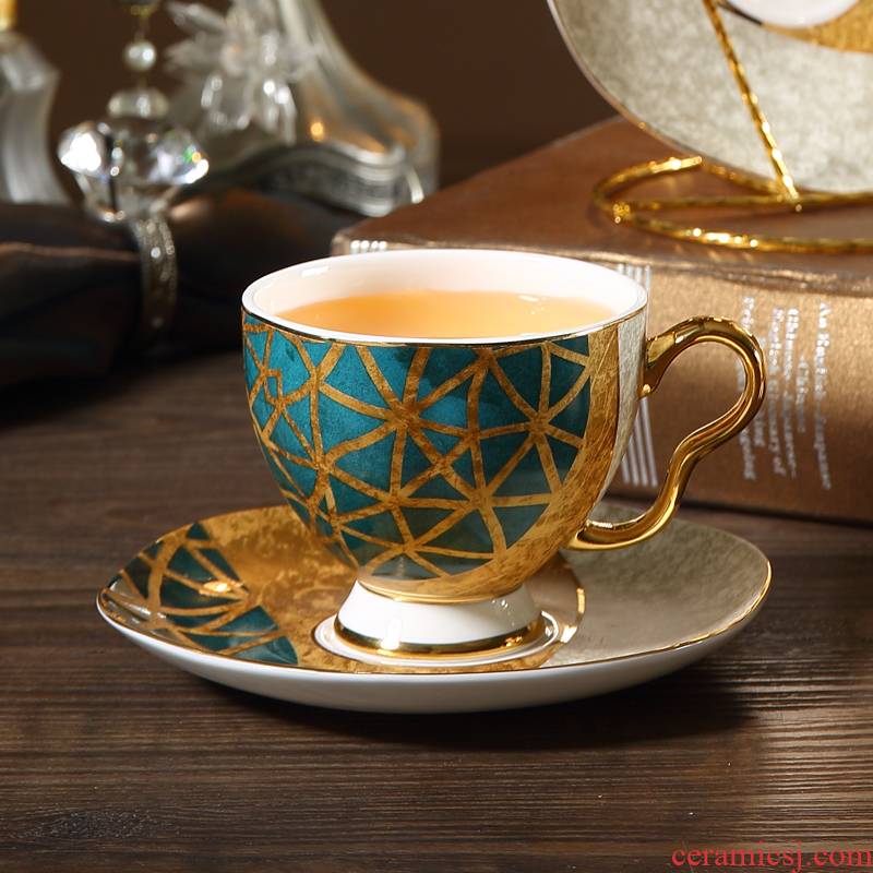 Color pomelo ins small European - style key-2 luxury ipads porcelain coffee cup set ceramic tea light elegant key-2 luxury flower tea cups