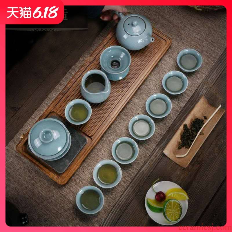 Hold to guest comfortable elder brother up of a complete set of ceramic tea set on crack lid bowl of tea gift set custom Lo