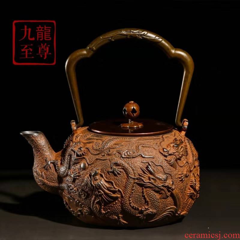 Four - walled yard cast iron teapot by hand brother regimen with filter Kowloon sovereign pot of boiling water to make tea with no coating