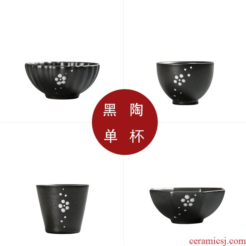 Yipin # $hand - made teacup coarse pottery individual cup of black single CPU Japanese kung fu tea sample tea cup masters cup