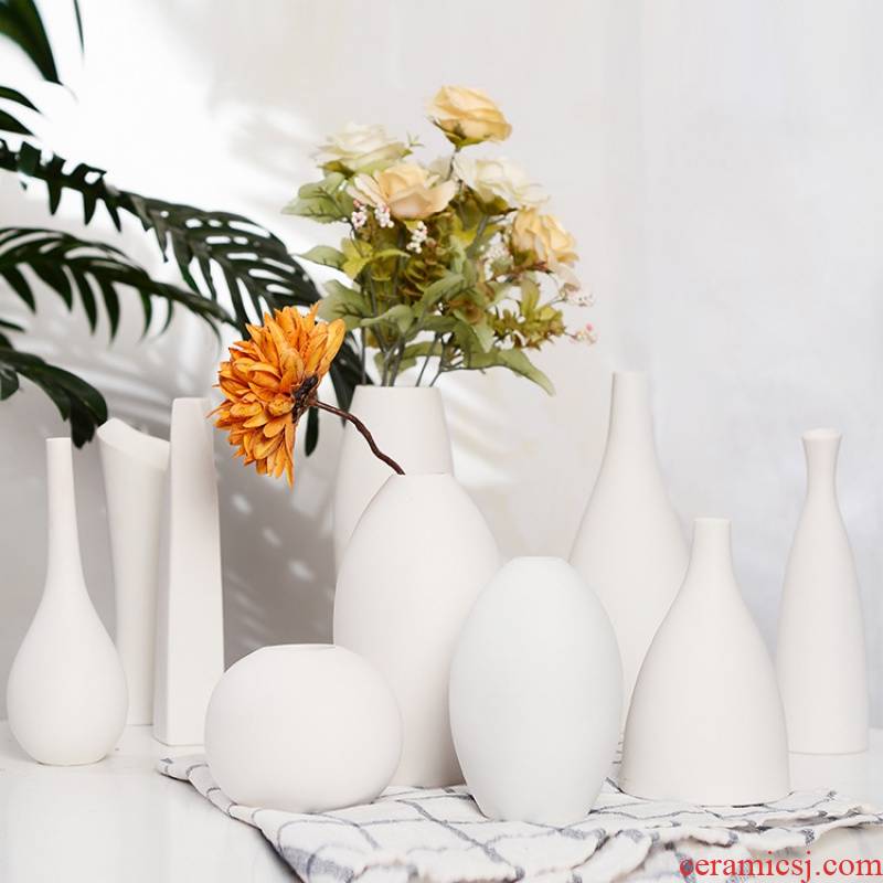 Two Two biscuit firing jingdezhen ceramic vase home furnishing articles creative arts and crafts ceramics ceramic vases, flower arranging flowers
