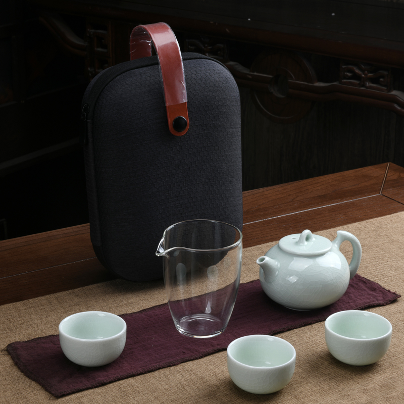 Open the slice of ink your up travel kung fu tea set household contracted portable is suing the mini glass a pot of three cups