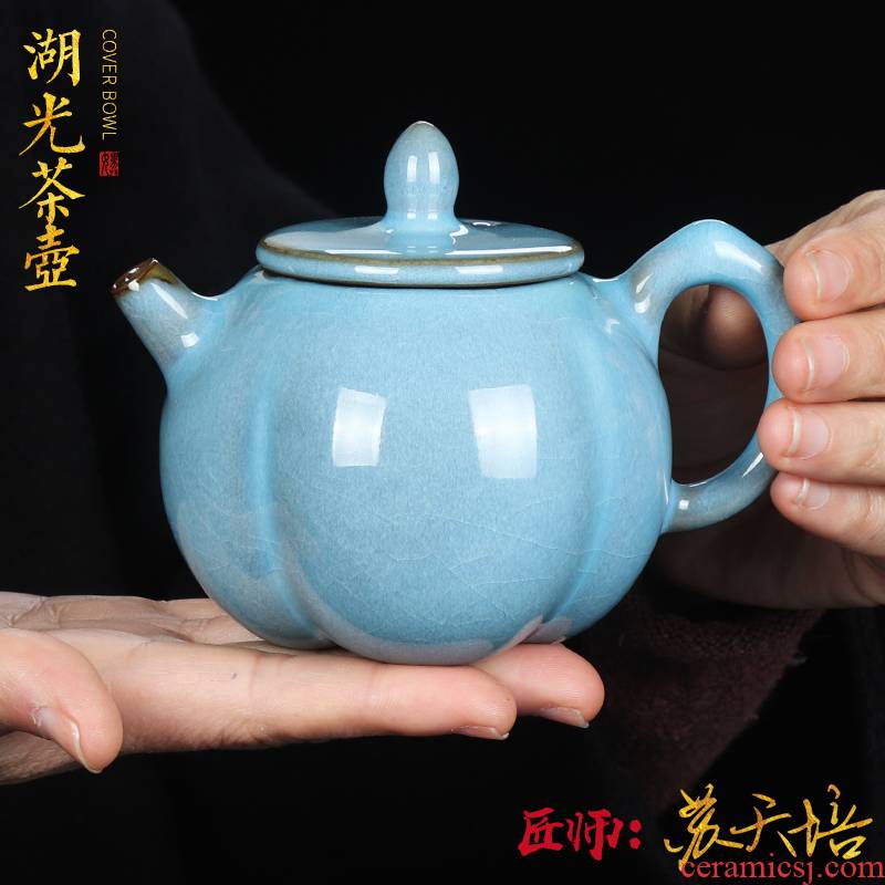 Artisan fairy Su Tianpei built one teapot household kung fu tea set single glaze on tea, single pot of large size