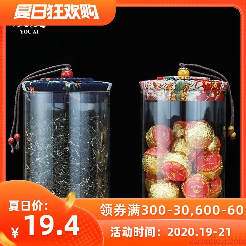 Love pot lawsuits sealing caddy fixings transparent glass storage tank to store tea snacks the receive glass jar