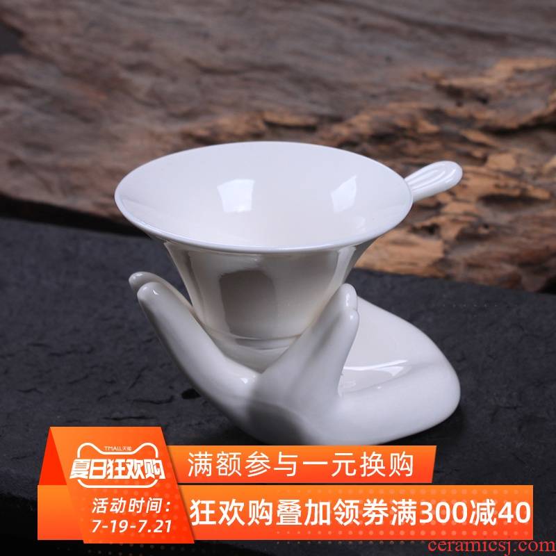 Palettes nameplates, ceramic GuanYinShou tora filter dehua white porcelain tea tea good slag kung fu tea accessories