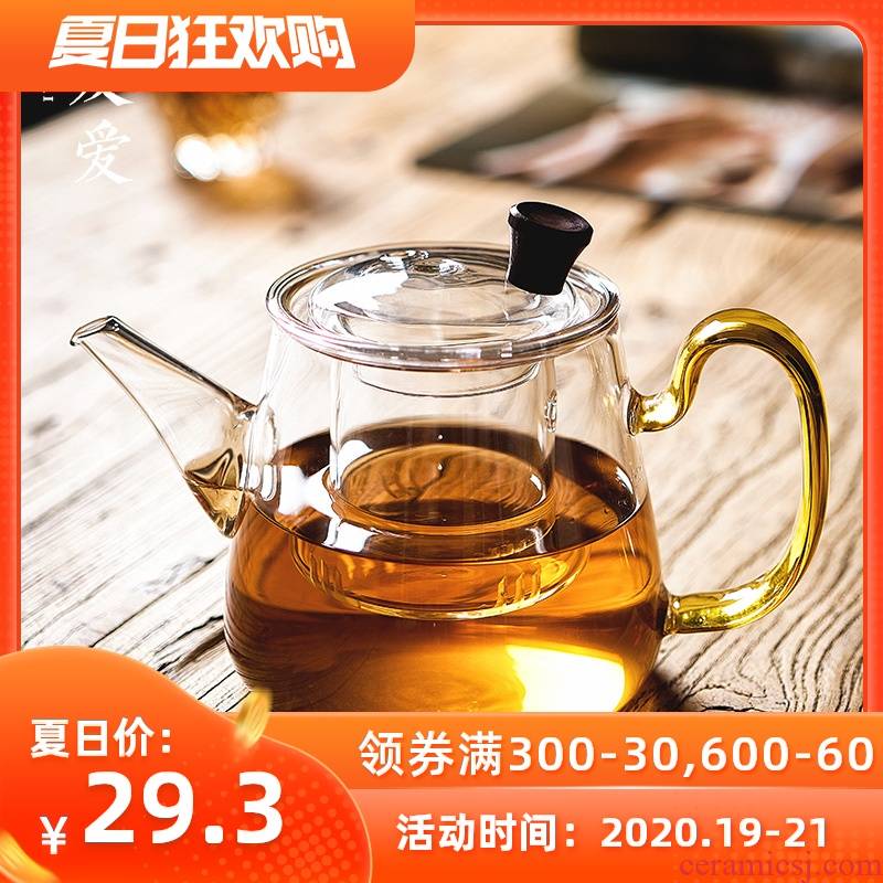 Love tea filter glass teapot high - temperature household product thickening office fair keller single scented tea kettle