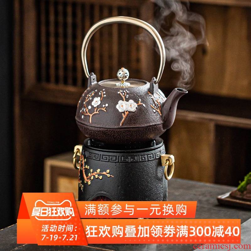 Carbon iron pot fire furnace heating furnace cast iron kung fu tea boiled tea kettles wind heating household is suing alcohol charcoal burners
